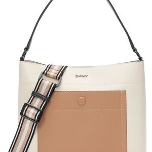 DKNY Cream and Tan Shoulder Bag